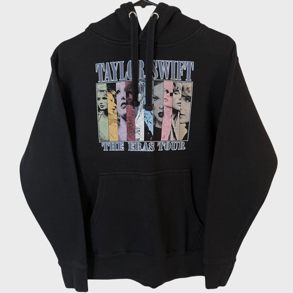 Taylor Swift The Eras Tour Concert Hoodie Sweatshirt Black Women's Size Small